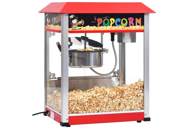 Popcornmaskin med teflonbelagt kjele 1400 W - Rød - Popcornmaskin - Kjøkkenutstyr