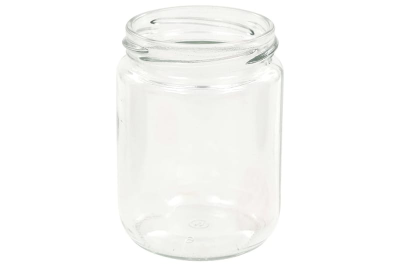 Syltetøyglass med hvite og røde lokk 48 stk 230 ml - Oppbevaring til småting - Bokser & syltetøyglass - Oppbevaringskrukke