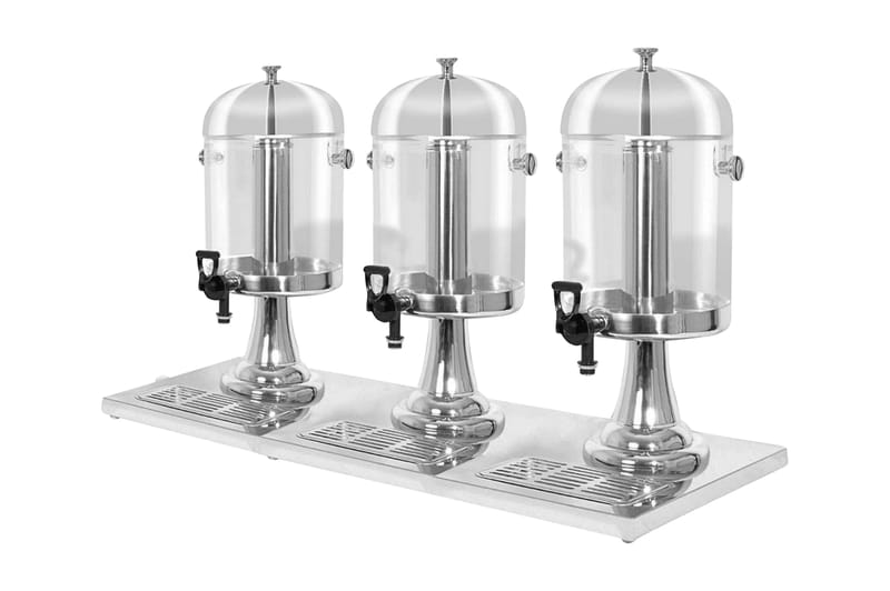 Trippel juicedispenser rustfritt stål 3 x 8 L - Øvrige kjøkkeredskap - Kjøkkenutstyr