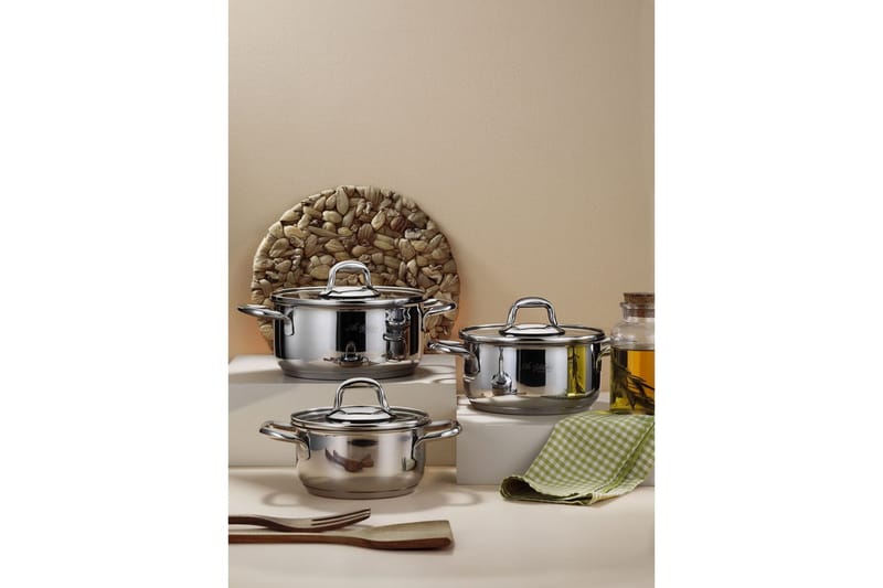 Pottesett (6 deler) Lenor 16 Sølv - Sølv - Husholdning - Matlaging & Baking - Gryter & kasseroller