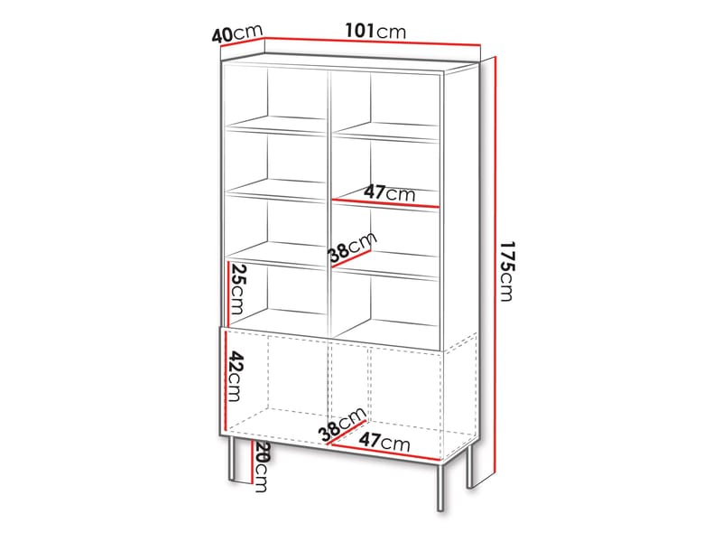 Rynlin Bokhylle 175 cm - Husholdning - Matlaging & Baking - Kjøkkenutstyr