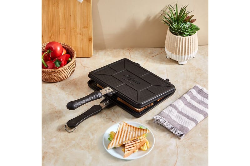 Sandwichmaker Ironfell Svart - Svart - Husholdning - Matlaging & Baking - Kjøkkenutstyr