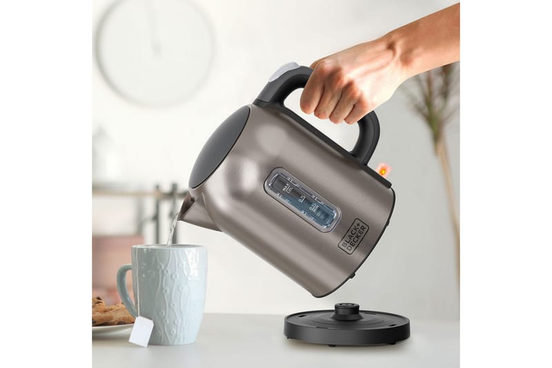 Vannkoker Black+Decker 2200W 1L Børstet Stål - Sølv - Husholdning - Matlaging & Baking - Kjøkkenutstyr