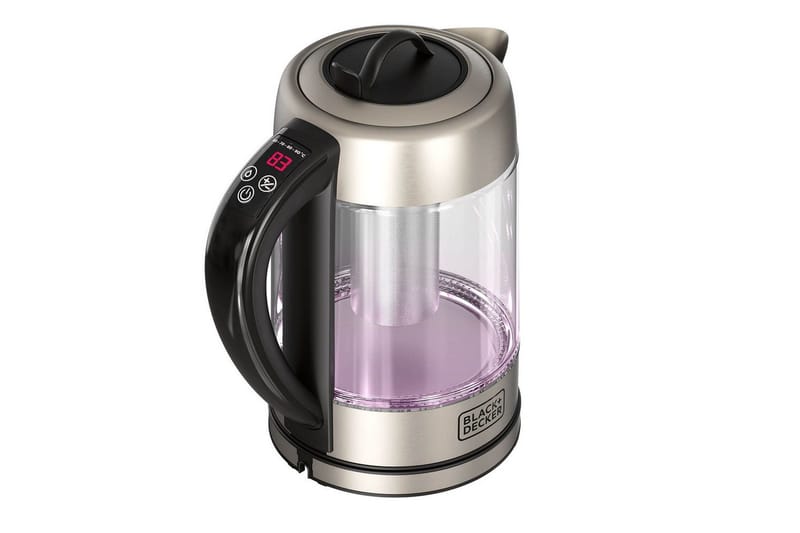 Vannkoker Black+Decker i Glass med Te-filter 1.7L - Sølv - Husholdning - Matlaging & Baking - Kjøkkenutstyr