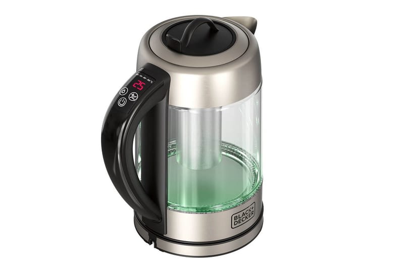 Vannkoker Black+Decker i Glass med Te-filter 1.7L - Sølv - Husholdning - Matlaging & Baking - Kjøkkenutstyr