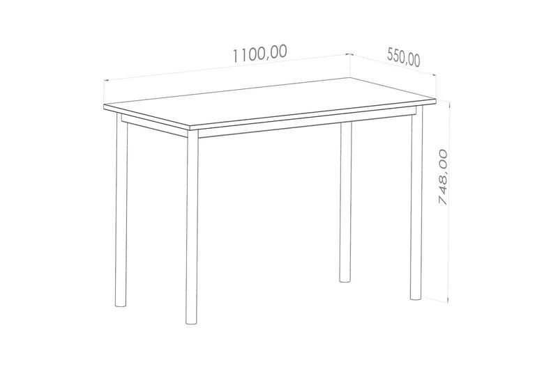 Viva Skrivebord 110 cm - Eik/Sort - Møbler - Bord - Kontorbord - Skrivebord