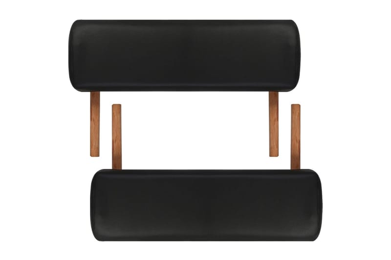 Sammenleggbart massasjebord 2 soner treramme svart - Svart - Massasjebord