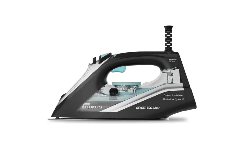 Dampstrykejern Taurus Geyser Eco 3200W, Svart||Sølv