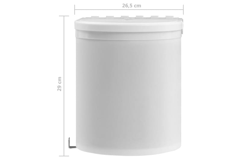 Innebygd søppelbøtte for kjøkken 12 L plast - Hvit - Papirkurv