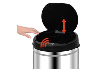Automatisk søppelbøtte med sensor 40 L rustfritt stål - Husholdning - Rengjøring & klespleie - Kildesortering & avfallshåndtering