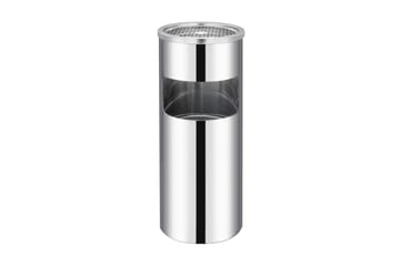 Søppelkasse med askebeger 30 L rustfritt stål - Silver - Husholdning - Rengjøring & klespleie - Kildesortering & avfallshåndtering
