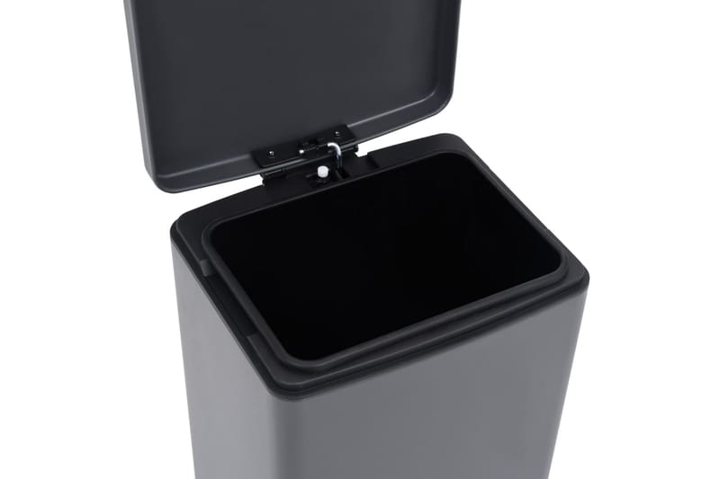 Søppelkasse pedal anti-fingeravtrykk 30L grå rustfritt stål - Grå - Husholdning - Rengjøring & klespleie - Kildesortering & avfallshåndtering