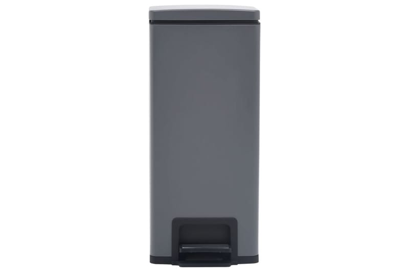 Søppelkasse pedal anti-fingeravtrykk 30L grå rustfritt stål - Grå - Husholdning - Rengjøring & klespleie - Kildesortering & avfallshåndtering