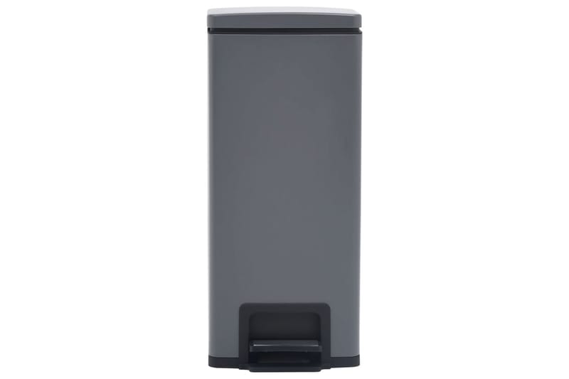 Søppelkasse pedal anti-fingeravtrykk 30L grå rustfritt stål - Grå - Søppelbøtte & papirkurv