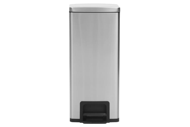 Søppelkasse pedal anti-fingeravtrykk 30L sølv rustfritt stål - Silver - Husholdning - Rengjøring & klespleie - Kildesortering & avfallshåndtering