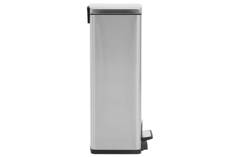 Søppelkasse pedal anti-fingeravtrykk 30L sølv rustfritt stål - Silver - Husholdning - Rengjøring & klespleie - Kildesortering & avfallshåndtering