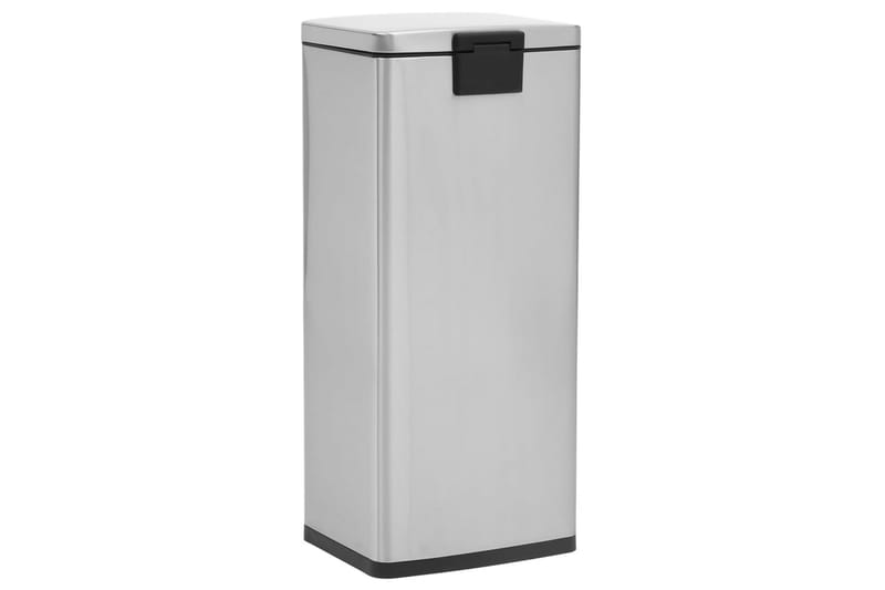 Søppelkasse pedal anti-fingeravtrykk 30L sølv rustfritt stål - Silver - Husholdning - Rengjøring & klespleie - Kildesortering & avfallshåndtering