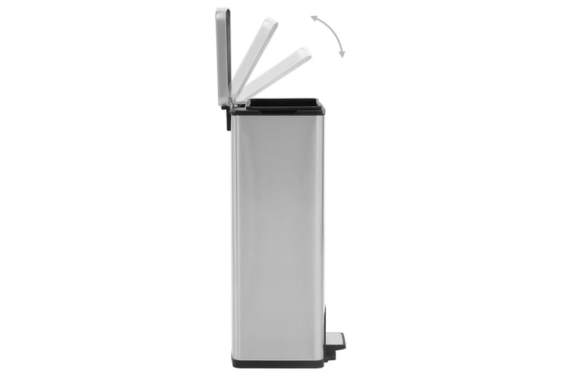 Søppelkasse pedal anti-fingeravtrykk 30L sølv rustfritt stål - Silver - Husholdning - Rengjøring & klespleie - Kildesortering & avfallshåndtering