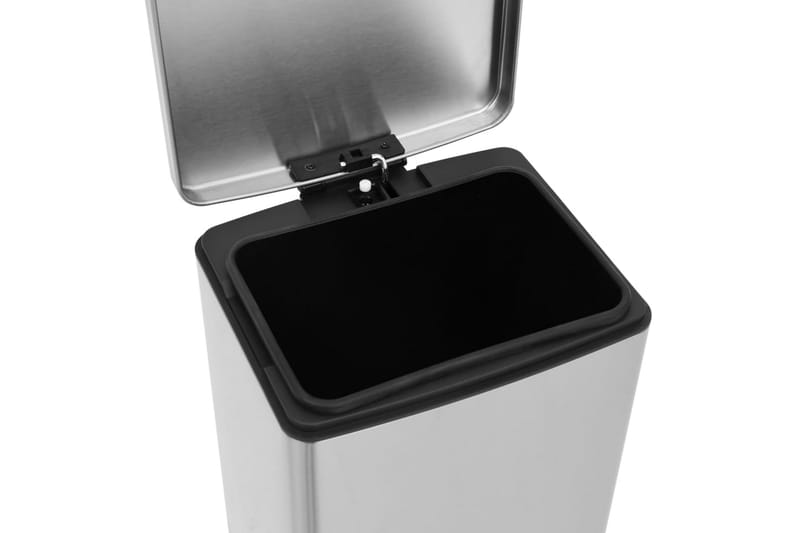 Søppelkasse pedal anti-fingeravtrykk 30L sølv rustfritt stål - Silver - Husholdning - Rengjøring & klespleie - Kildesortering & avfallshåndtering