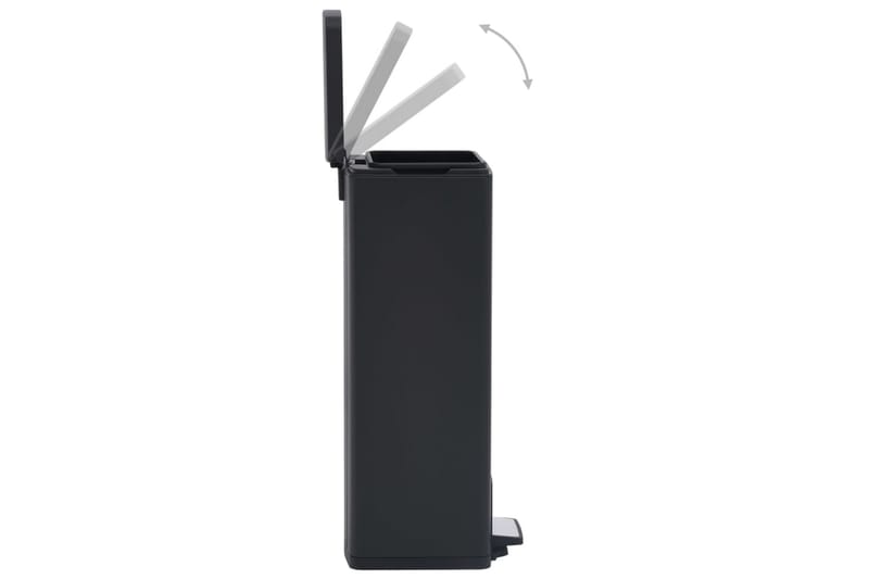 Søppelkasse pedal anti-fingeravtrykk 30L rustfritt stål - Svart - Husholdning - Rengjøring & klespleie - Kildesortering & avfallshåndtering