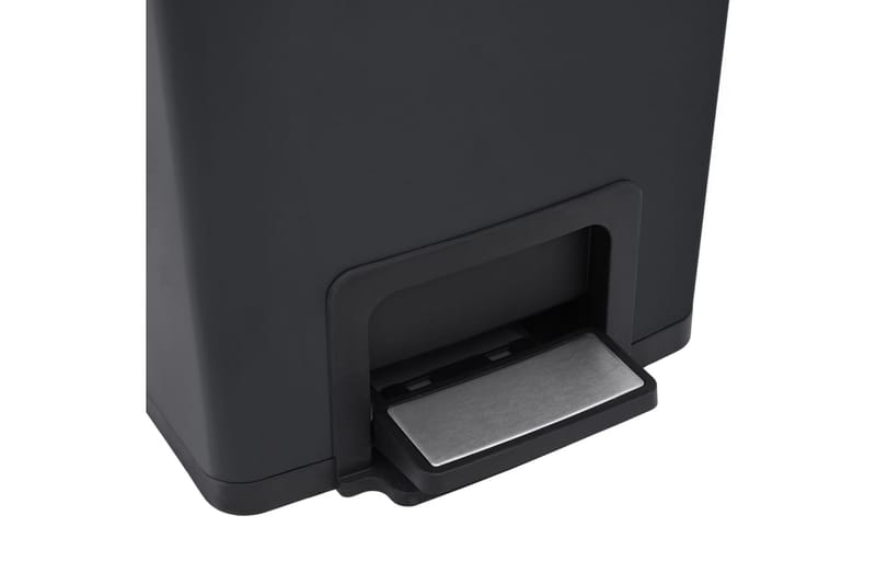 Søppelkasse pedal anti-fingeravtrykk 30L rustfritt stål - Svart - Søppelbøtte & papirkurv