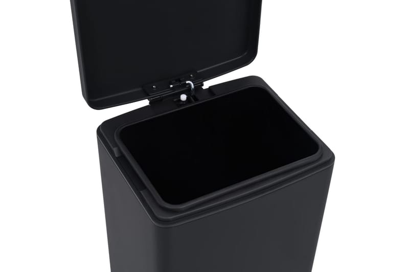 Søppelkasse pedal anti-fingeravtrykk 30L rustfritt stål - Svart - Søppelbøtte & papirkurv