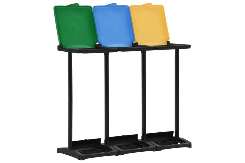 Søppelposestativer med lokk 240-330 L flerfarget PP - Flerfarget - Kildesortering & avfallshåndtering