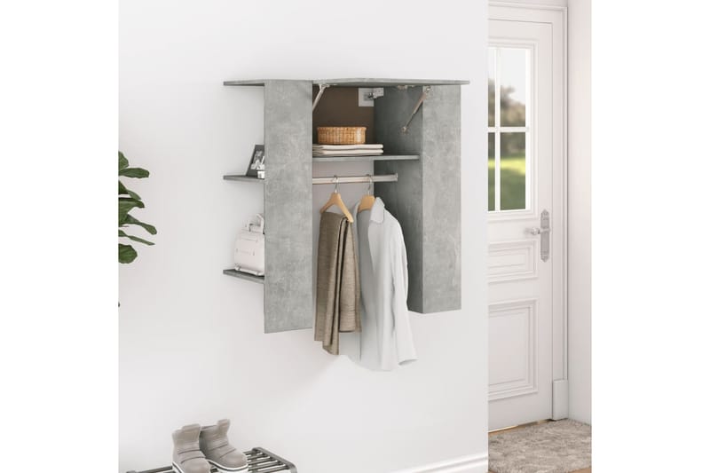 beBasic Gangskap betonggrå 97,5x37x99 cm konstruert tre - GrÃ¥ - Oppbevaring - Klesoppbevaring - Stumtjener - Klesstativ