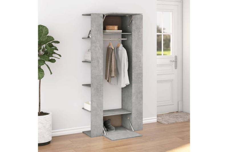 beBasic Gangskap betonggrå 97,5x37x99 cm konstruert tre - GrÃ¥ - Oppbevaring - Klesoppbevaring - Stumtjener - Klesstativ