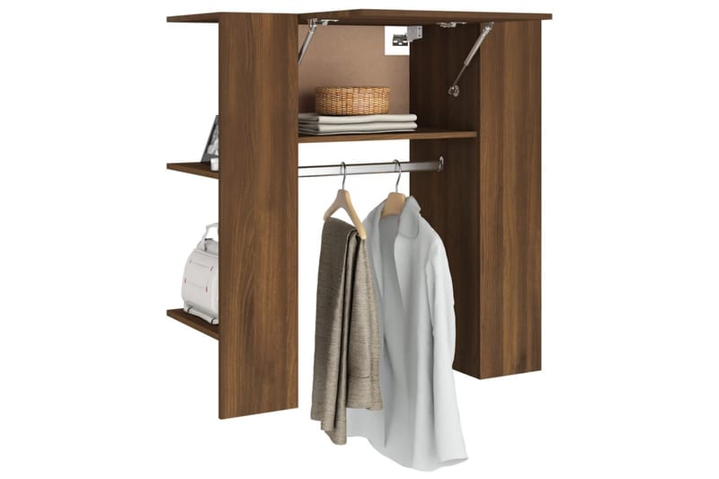 beBasic Gangskap brun eik 97,5x37x99 cm konstruert tre - Brun - Oppbevaring - Klesoppbevaring - Stumtjener - Klesstativ