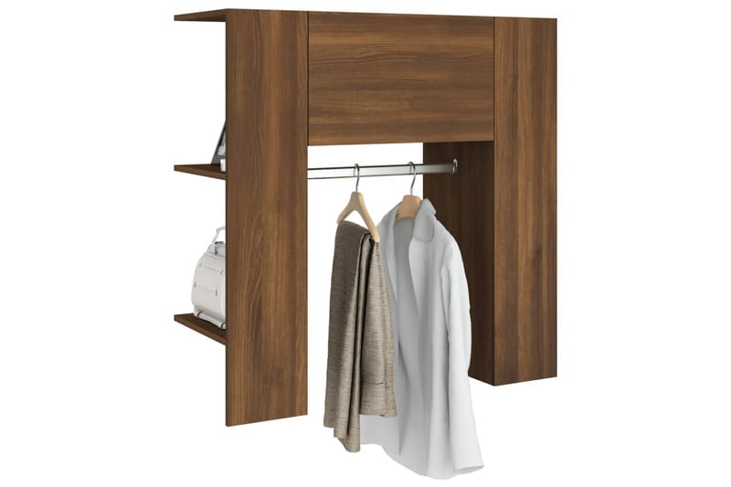 beBasic Gangskap brun eik 97,5x37x99 cm konstruert tre - Brun - Oppbevaring - Klesoppbevaring - Stumtjener - Klesstativ