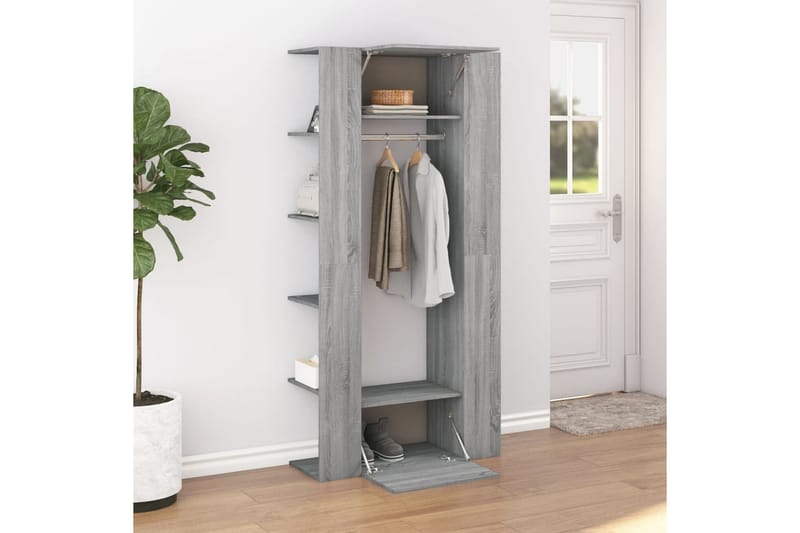 beBasic Gangskap grå sonoma 97,5x37x99 cm konstruert tre - GrÃ¥ - Oppbevaring - Klesoppbevaring - Stumtjener - Klesstativ
