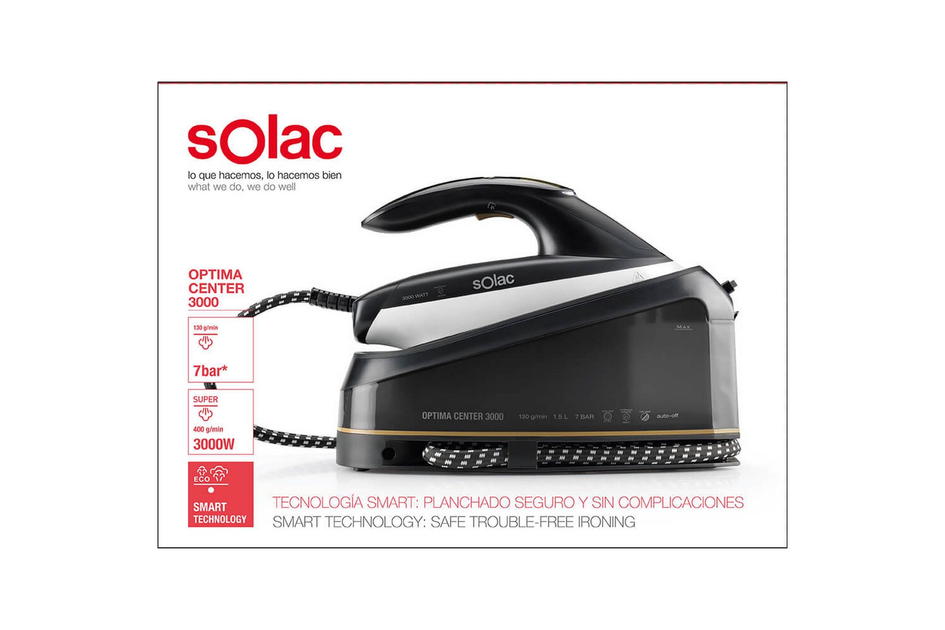 SOLAC Damstasjon Optima Center 3000W - Husholdning - Rengjøring & klespleie - Klespleie