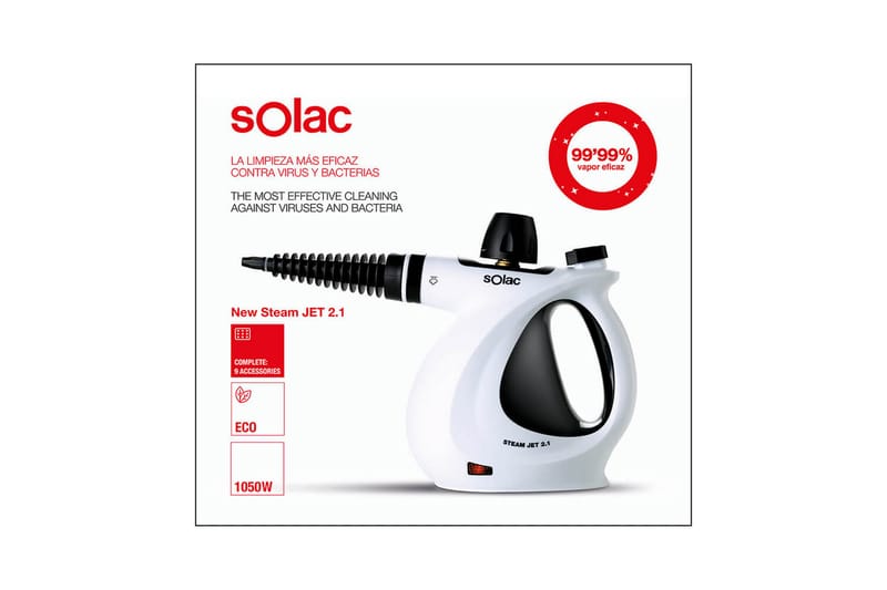 Dampvasker Solac Steam Jet 2.1 1050W - Hvit - Husholdning - Rengjøring & klespleie - Rengjøringsredskap & rengjøringsprodukter - Dampvasker