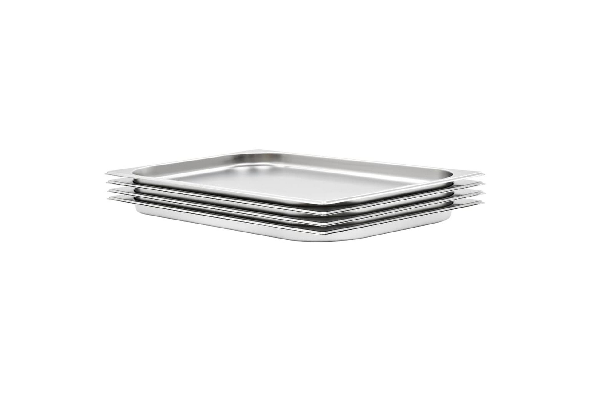 Gastronormbeholdere 4 stk GN 1/1 20 mm rustfritt stål - Husholdning - Servering & borddekking - Brikker & tallerkener - Serveringsbrett