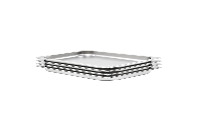 Gastronormbeholdere 4 stk GN 1/1 20 mm rustfritt stål - Husholdning - Servering & borddekking - Brikker & tallerkener - Serveringsbrett