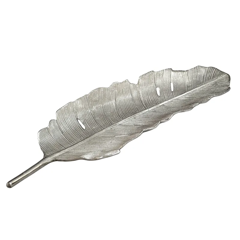 Kelvik dekorasjonsskål blad i aluminium, sølv