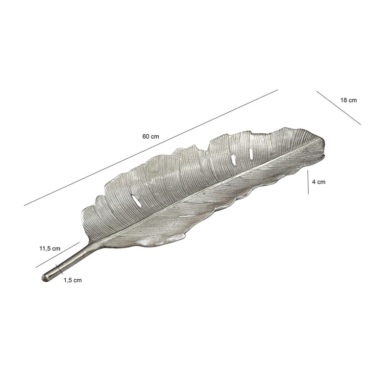 Kelvik dekorasjonsskål blad i aluminium - sølv - Husholdning - Servering & borddekking - Brikker & tallerkener