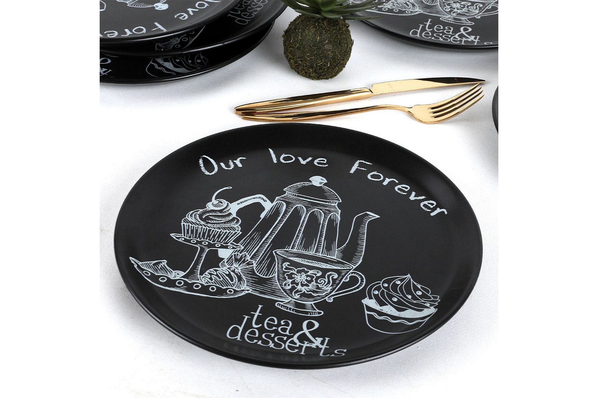 Khokan Serveringsfat 28 cm - Matt svart