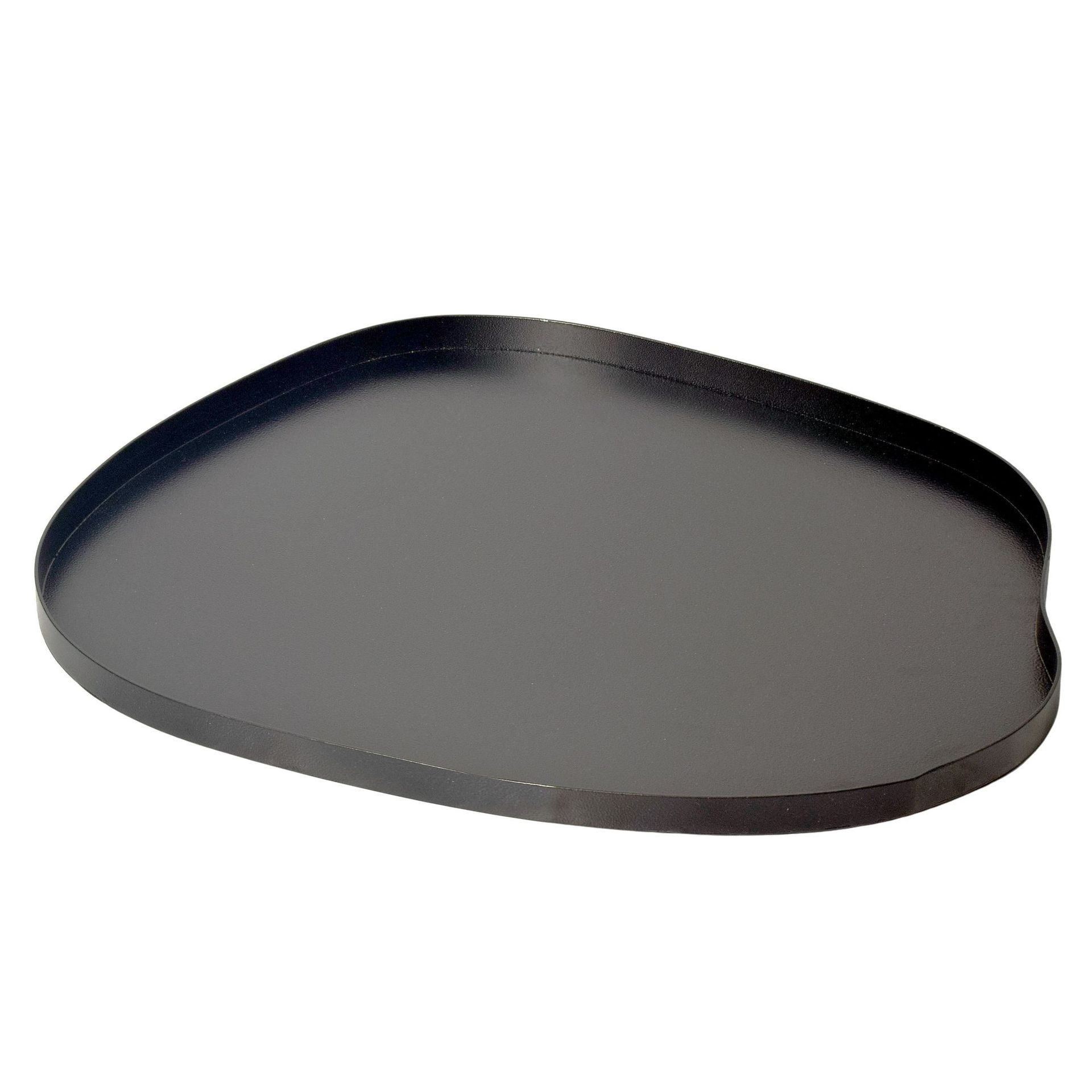 Ralven dekorasjonsfat 35 cm i metall med organisk design - matt svart