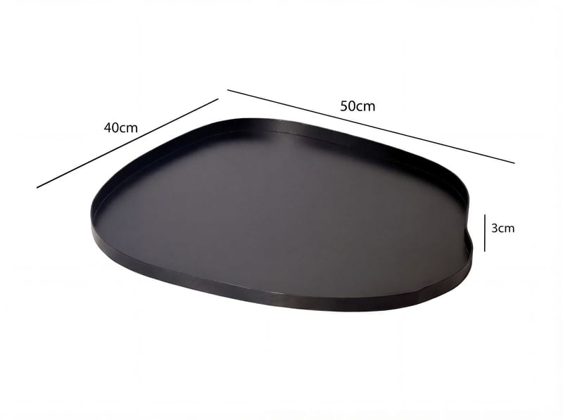 Ralven dekorasjonsfat 50 cm i metall med organisk design - matt svart - Husholdning - Servering & borddekking - Brikker & tallerkener