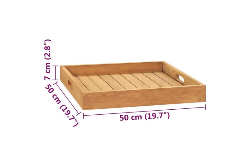 Serveringsbrett 50x50 cm heltre teak - Brun - Husholdning - Servering & borddekking - Brikker & tallerkener - Serveringsbrett