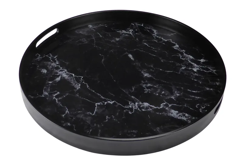 Saturn Serveringsbrett, Svart / Glass / Plast