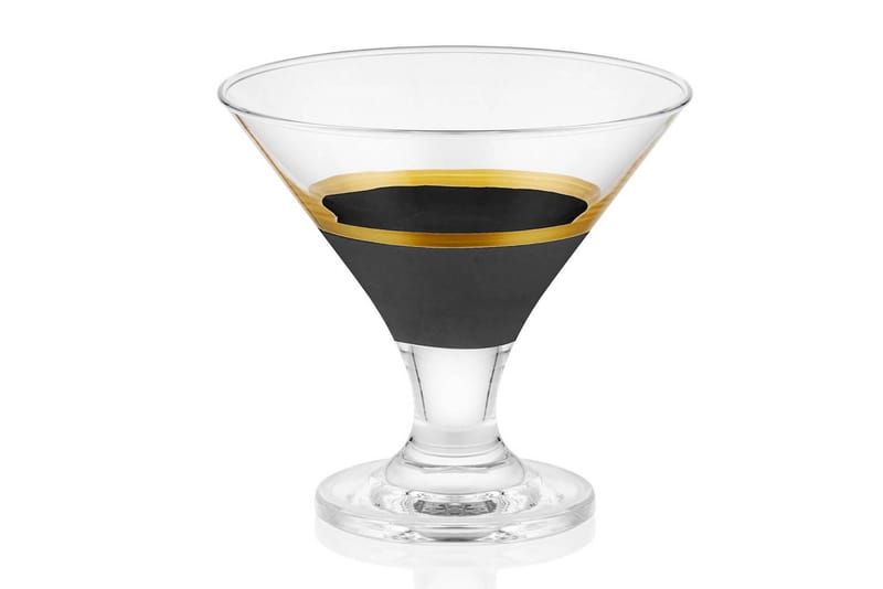 Glass Sett 6-pk - Svart/Gull - Cocktailglass - Glass