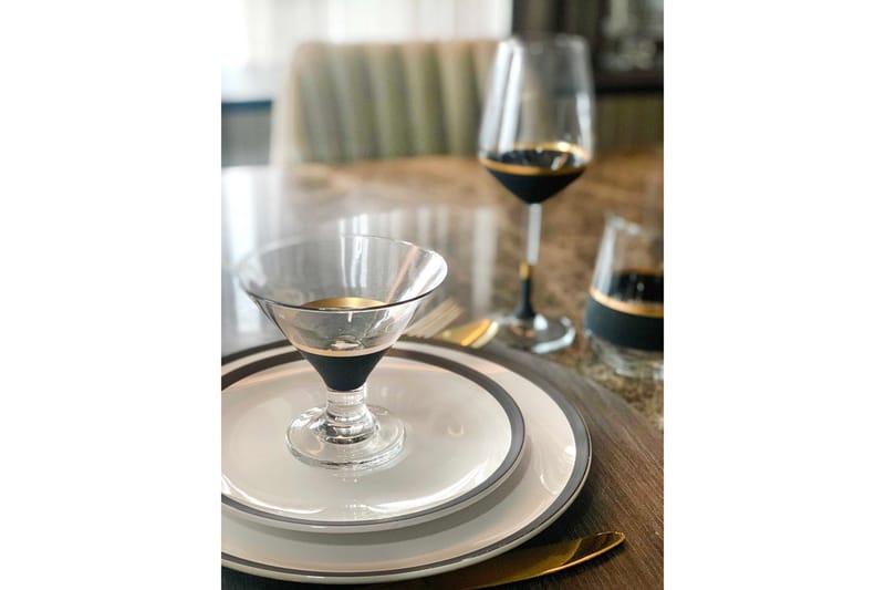 Glass Sett 6-pk - Svart/Gull - Husholdning - Servering & borddekking - Glass - Cocktailglass