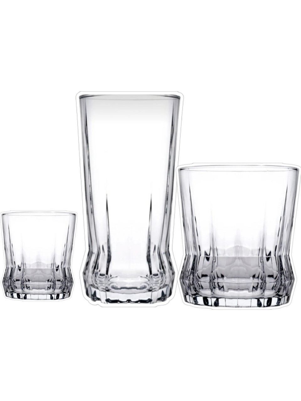 Glassett (18 deler) Opviq Gaia (7 x 7 x 14 cm) Transparent - Transparent
