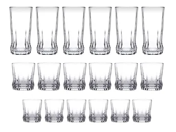 Glassett (18 deler) Opviq Gaia (7 x 7 x 14 cm) Transparent - Transparent - Husholdning - Servering & borddekking - Glass