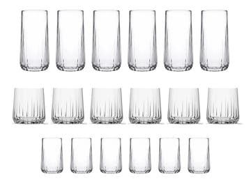 Glassett (18 deler) Opviq Nova (17 x 32 x 32 cm) Transparent - Transparent - Husholdning - Servering & borddekking - Glass