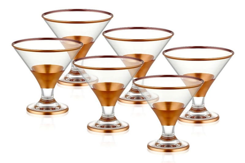 Glassett 6- pk - Rosegull - Husholdning - Servering & borddekking - Glass - Cocktailglass