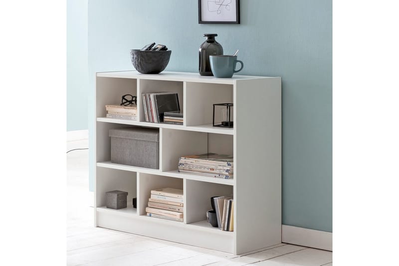 Bokhylle Wohnling Sponplate med 8 Oppbevaringshyller - Husholdning - Servering & borddekking - Karaffel, mugge & kanne - Glassflaske